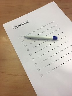 Logistics checklist for gear transport